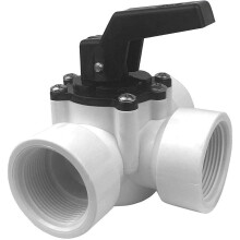 Well2wellness Válvula de 3 vias para piscina, rosca interior de 1 1/2 polegadas, branco, ABS