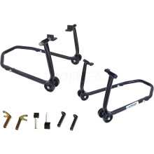 JOMAFA suporte de moto dianteiro e traseiro, conjunto de 2, dobrável, 63mm de altura