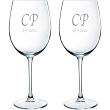 CALLE DEL REGALO, conjunto de 2 copos de vinho gravados a laser, personalizáveis