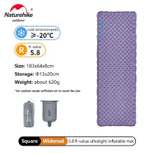 Naturehike opblaasbaar matras, R 5.8, ultralicht en draagbaar voor kamperen en wandelen