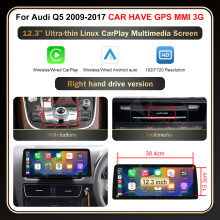 RoadTop Écran Multimédia CarPlay Sans Fil 12.3 pouces, Android Auto, pour Audi Q5 2009-2017