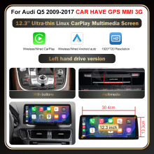 RoadTop Écran Multimedia CarPlay Sans Fil 12.3 pouces, Android Auto, pour Audi Q5 2009-2017