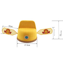 (Yellow)Childrens Cultural Costume Hat With Cotton And Fabric For Role Play Themed Wear