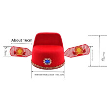 (Red)Childrens Cultural Costume Hat With Cotton And Fabric For Role Play Themed Wear
