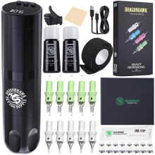 X3 Kit Drahtlose Rotations-Tattoo-Maschine, Batterie 1500mAh, Tattoo-Stift, Komplett-Set