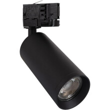 LEDKIA Foco Carril Trifásico, Quartzo para Lâmpada GU10, Preto, Alumínio, Orientável 360º, Interior