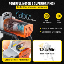 SucceBuy Pistolet de peinture Airless 1500W, Pompe à peinture électrique, Flexible pour meubles et extérieur