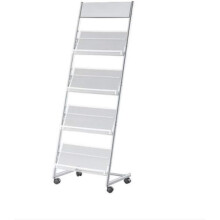 Estante para folhetos, conjunto de 4 estantes, aço, prateado, para recepção
