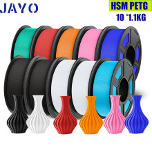 JAYO Filament PETG mat haute vitesse, 1,75 mm, Lot de 10 rouleaux, couleurs mélangées, pour impression 3D