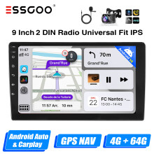 ESSGOO Autoradio Android 14, Écran Tactile 9 pouces, 4 Go RAM + 64 Go ROM, GPS, Carplay et Android Auto sans fil