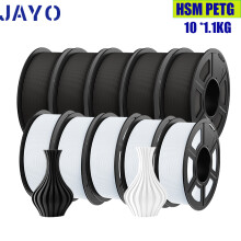 JAYO Filament PETG mat haute vitesse, 1,75 mm, Noir et Blanc, Lot de 5 bobines pour impression 3D