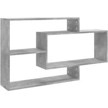 vidaXL estante de parede em madeira contraplacada, cinzento betão, 104x20x58,5 cm, 3 compartimentos