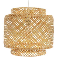 Atmosphera, Lâmpada de Suspensão Liby, Bambu Tecido, D 40 x H 38 cm, Estilo Boémio