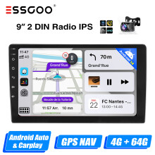 ESSGOO Autoradio Android 14, Écran Tactile 9 pouces, CarPlay et Android Auto sans fil, GPS, Bluetooth, FM RDS