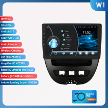 Autoradio Android 14, Écran 10.1 pouces, 8Core 2G 32G, CarPlay et Android Auto, pour Peugeot 107, Toyota Aygo, Citroën C1