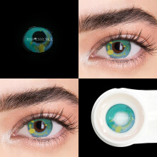 Bio-essence Cosplay Farbkontaktlinsen, Anime Grün, 14,50 mm Durchmesser, Weiches Hydrogel
