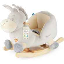 Bieco Baloiço de Peluche Burro Fips, 60 cm, Madeira, com Cinto de Segurança para Bebés a partir dos 9 meses