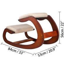 SucceBuy Chaise ergonomique à genoux en bois de bouleau, tabouret à bascule avec coussin épais pour bureau et maison
