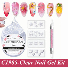 Makartt Solid Gel Builder Kit, 15 ml, 4-in-1 nagelverlengingsgel met siliconen mallen en beeldhouwborstel voor 3D nagelkunst