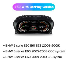 NaviTree digitaal dashboard, 12,3 inch, LCD scherm met Carplay en Android Mirror voor BMW 5 Serie