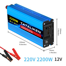 Reiner Sinus-Wechselrichter, 12V auf 220V, 2200W, DC-zu-AC-Spannungswandler für Auto