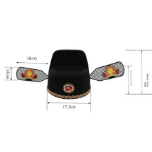 (Black)Childrens Cultural Costume Hat With Cotton And Fabric For Role Play Themed Wear