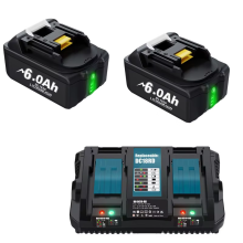 Batterie Lithium Ion 18V 6.0Ah avec chargeur pour Makita BL1830B LXT400