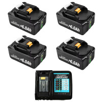 Batterie pour Makita BL1830 18V 6.0Ah avec chargeur, Lithium Ion rechargeable pour outils électriques