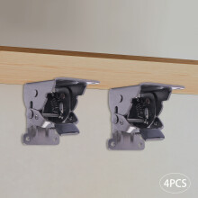 Lot de 4 Supports Pliables à Auto-Verrouillage, Acier, Noir, 0-90 pour Table et Meuble