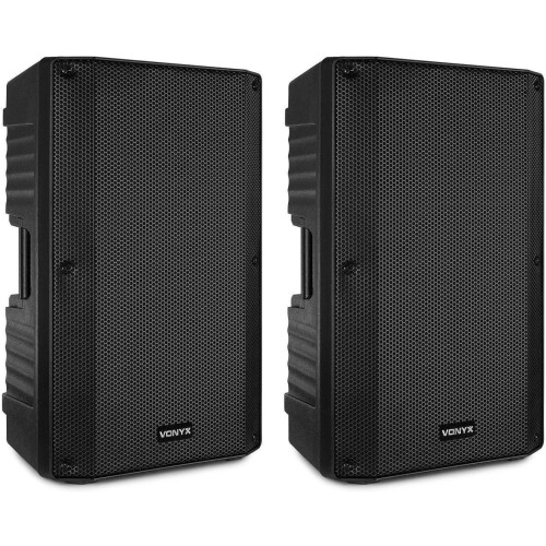 Vonyx VSA150S, altifalante ativo Bluetooth USB, 15 polegadas, 1000W, preto