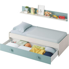 Miroytengo Conjunto de Quarto Juvenil, Verde e Branco, Alpes, com Somier Incluído