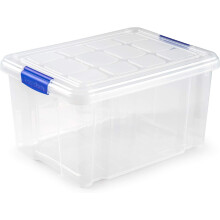 Plastic Forte, caixa de arrumação, transparente, 16 litros, 40 x 30 x 21 cm, sem rodas