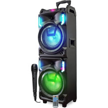 INOVALLEY Trolley de Karaoke, Altifalante Bluetooth 800W, Ecrã LED, Altura Ajustável