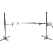 Barbecue de cochinilho em aço inoxidável com motor e espeto giratório, 110 cm, para jardim e campismo