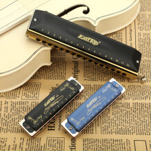 EASTTOP T008K mondharmonica, 10 gaten, diatonische blues harp, messing rietplaten, blauw, Key-E