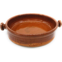 Cazuela redonda de barro refratário, 30 x 7 cm, para forno ou fogo
