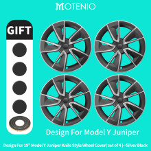 Enjoliveurs de jante pour Tesla Model Y 2025-2026 Juniper, Lot de 4, 19 pouces, Argent Mat