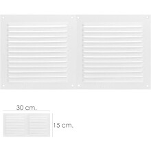 Grelha de Ventilação Aparafusável Dupla, 30x15 cm, Branco