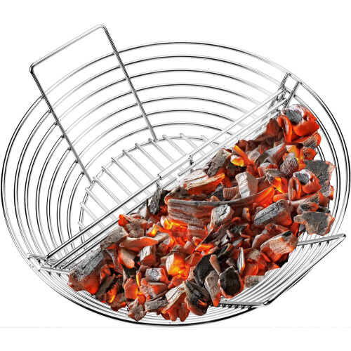 Kamado Classic Joe, cesta de carvão e cinzas, aço inoxidável com divisor, para grelha de 18 polegadas