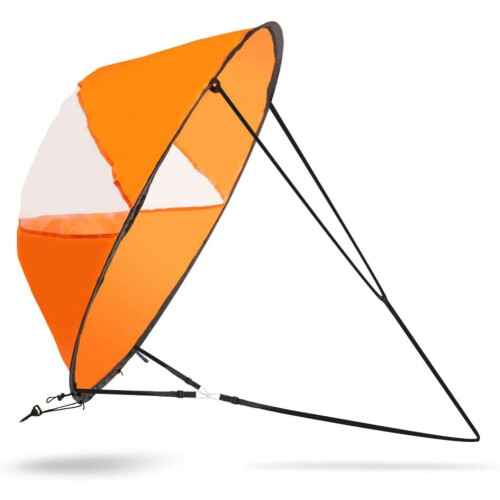 VBESTLIFE Kit de Vela para Kayak e Canoa, 42 polegadas, com Janela Transparente, Laranja