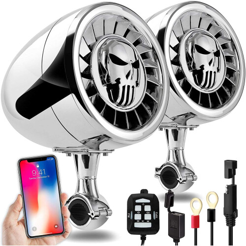 Aileap Altavoces estéreo Bluetooth de 5 polegadas, impermeáveis IP56, 600W, para barcos, motos e ATV