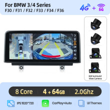 Junsun Autoradio Multimédia Android 4G, Écran 10,25 pouces, CarPlay et Android Auto sans fil, 4Go+64Go, pour BMW Série 1, 2, 3, 4