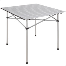 Aktive mesa dobrável leve, alumínio, tampo laminado, 70x70x70 cm, para 4 pessoas, com bolsa de transporte e pés antiderrapantes