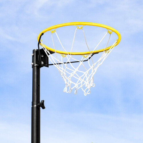 FORZA Poste de Netball, ajustável 2,4 m a 3,05 m, com rodas, conjunto de poste, bola e bomba 2