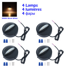 QACA LED-Terrassenleuchte, Aluminium, 100 mm, IP65, 12 V, 2 W, 180 lm, schwarz, 6 warmweiße Lampen