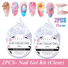Makartt 3D nagelsculpting set, 2 stuks transparante gelijm, voor nagelverlenging en kunst