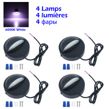 QACA LED-Terrassenleuchte, Aluminium, 100 mm, IP65, 12 V, 2 W, 180 lm, schwarz, 6 weiße Lampen