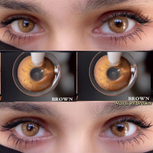 UYAAI Taylor DNA gekleurde contactlenzen, Russian Brown, HEMA materiaal, set van 2