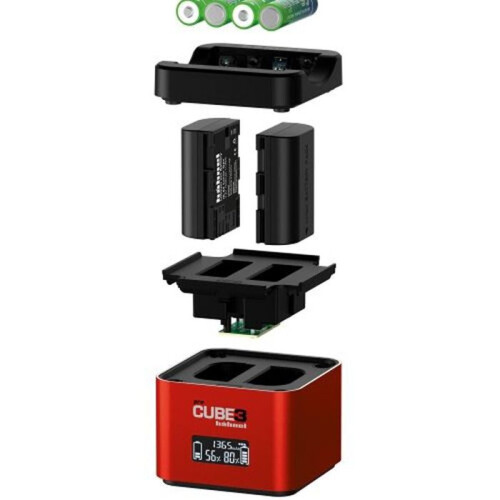 HAHNEL ProCube3 oplader compatibel met Canon LP-E6. E6N. E6NH. E6P. LP-E8. LP-E17. 2