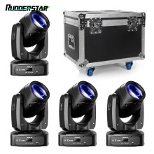 Lot de 4 projecteurs LED mobiles 200W avec 1 flight case, éclairage de scène pour concerts et clubs